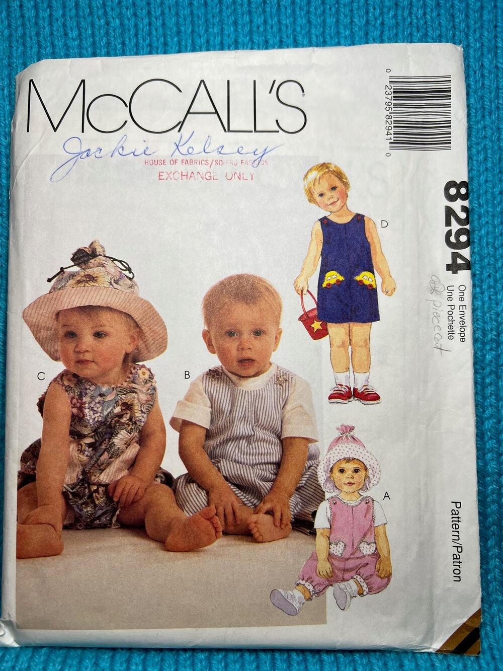McCalls 8294 Sewing pattern baby romper with snap crotch